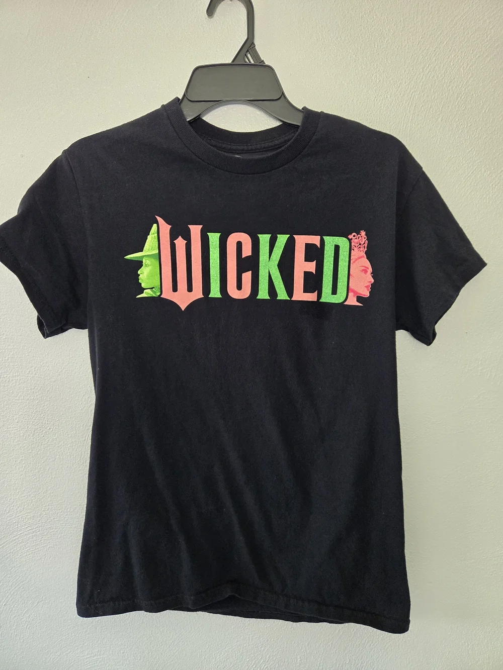 WICKED Graphic Short Sleeve Tee in Black with Neon Green & Neon Pink